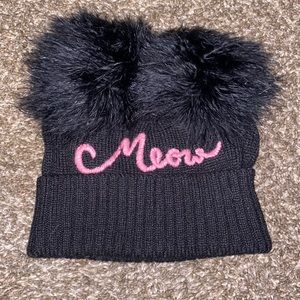Kate Spade “Meow” Marabou Beanie
